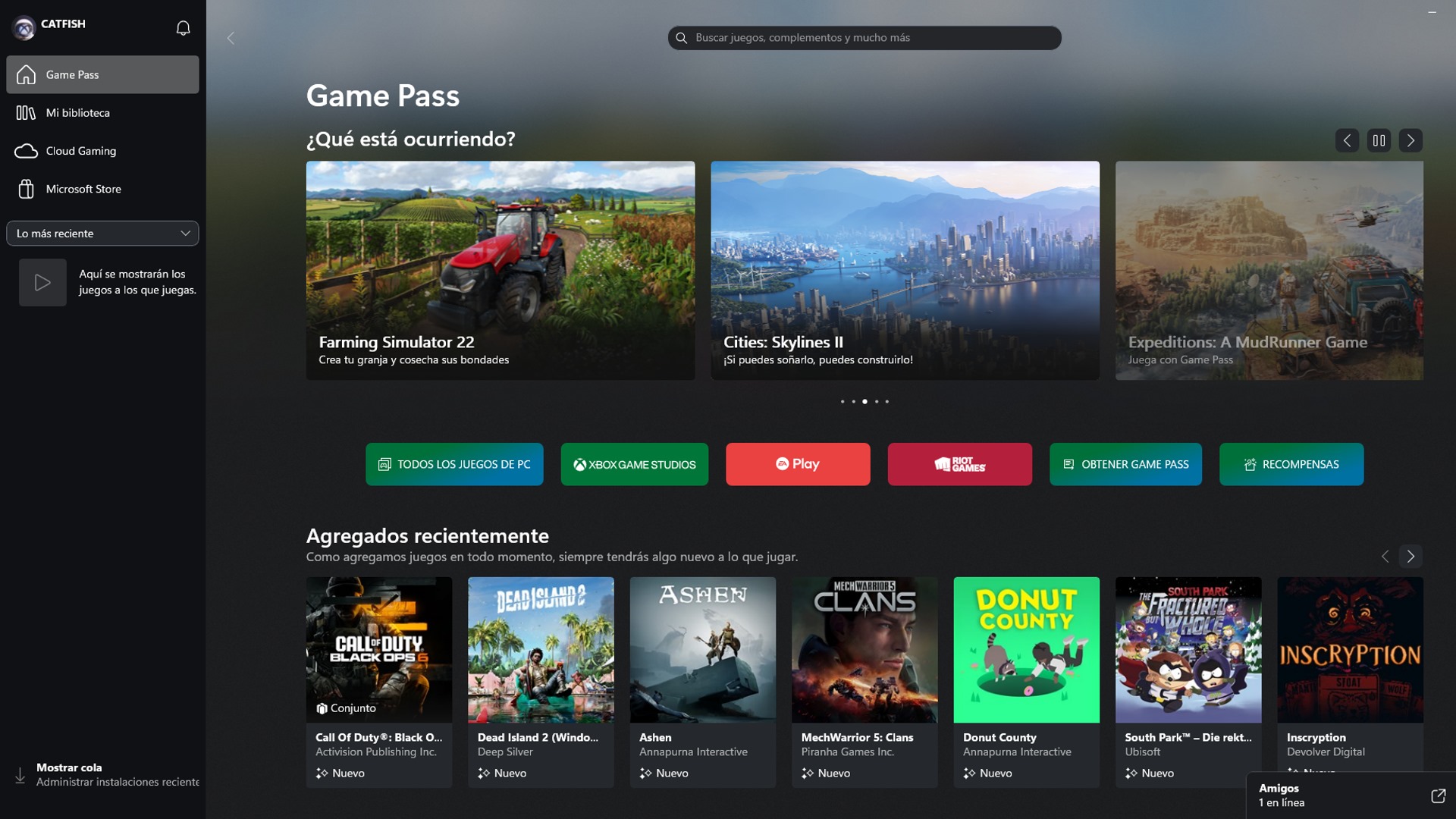 Nuevo diseño de la App Xbox para Windows